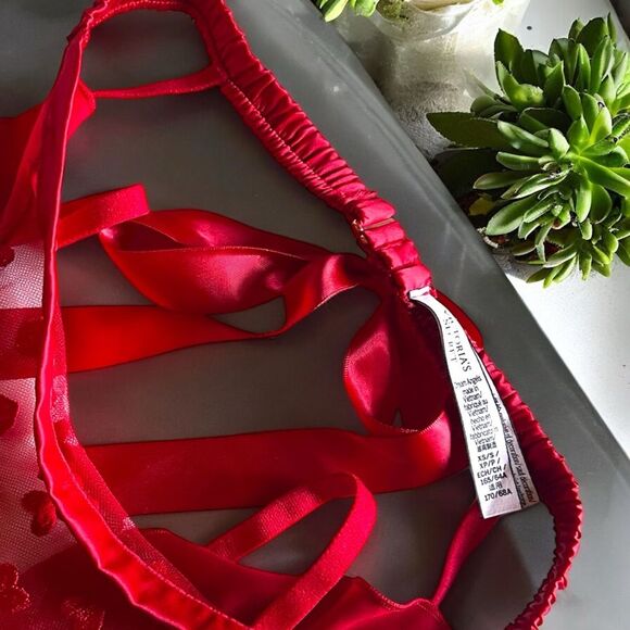 Preowned Victoria Secret DREAM ANGELS Heart Embroidery Garter Lingerie XS - Picture 4 of 5